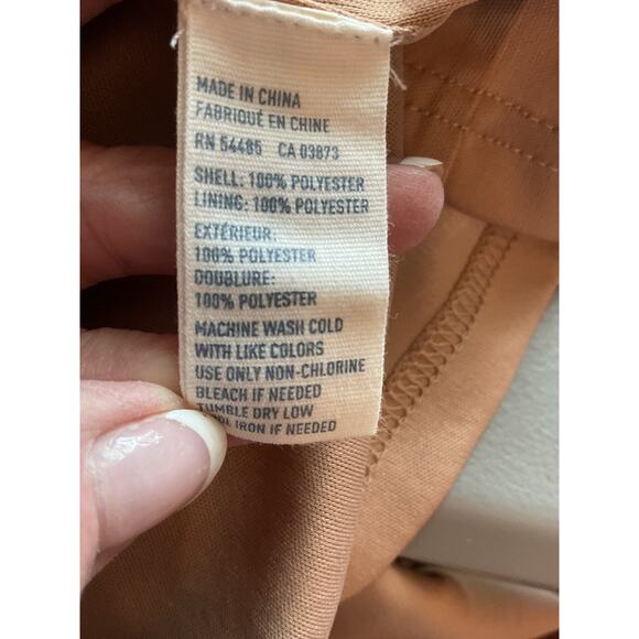 American Eagle Pleated Lined Floral Skirt w/ Blue Flowers Orange Trim Plus 18 - Picture 6 of 7